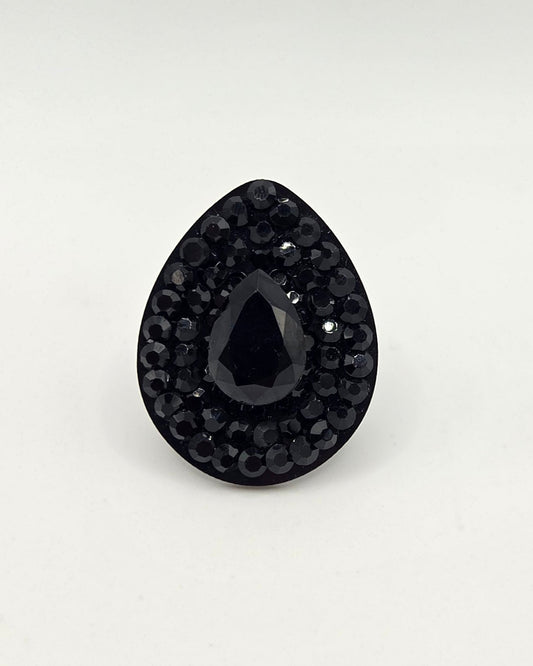 Black Teardrop Shaped Ring