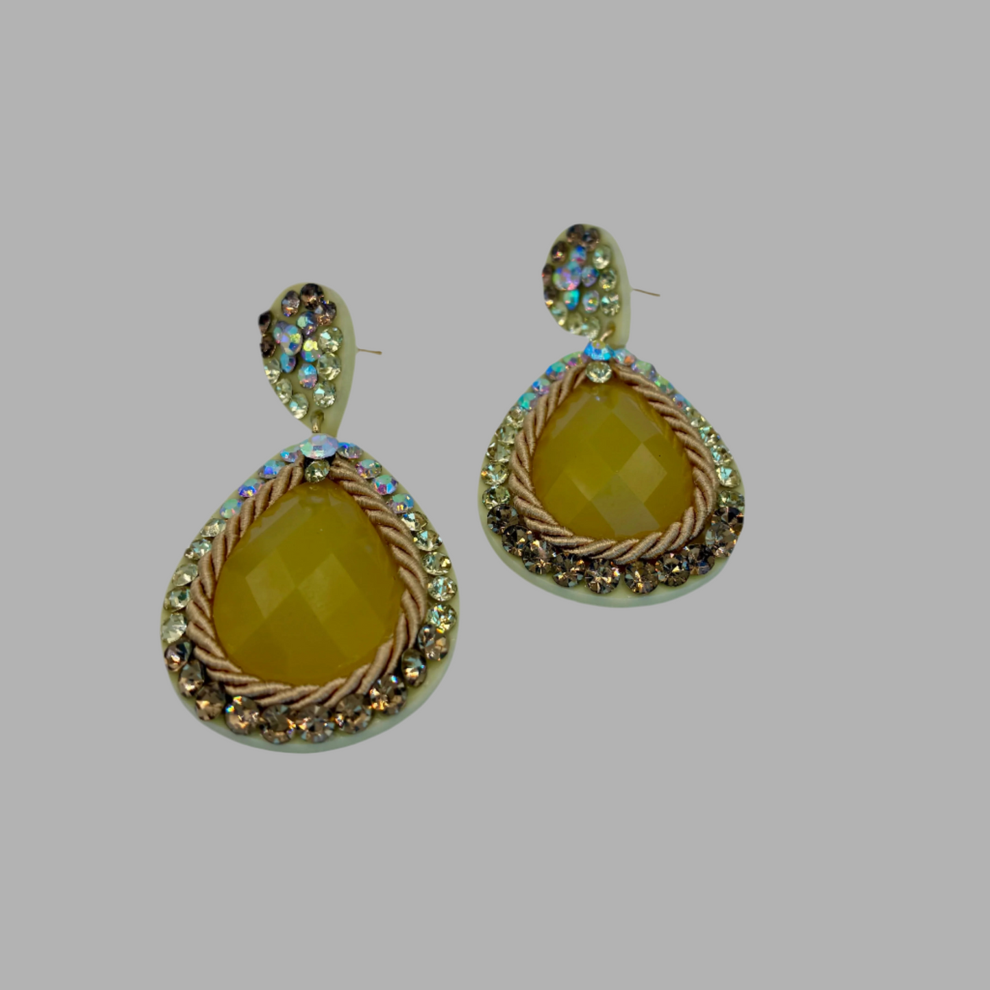 Yellow teardrop earrings