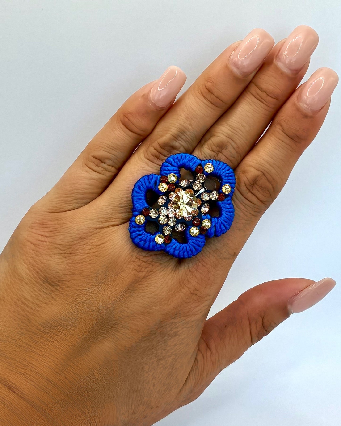 Blue Floral Ring