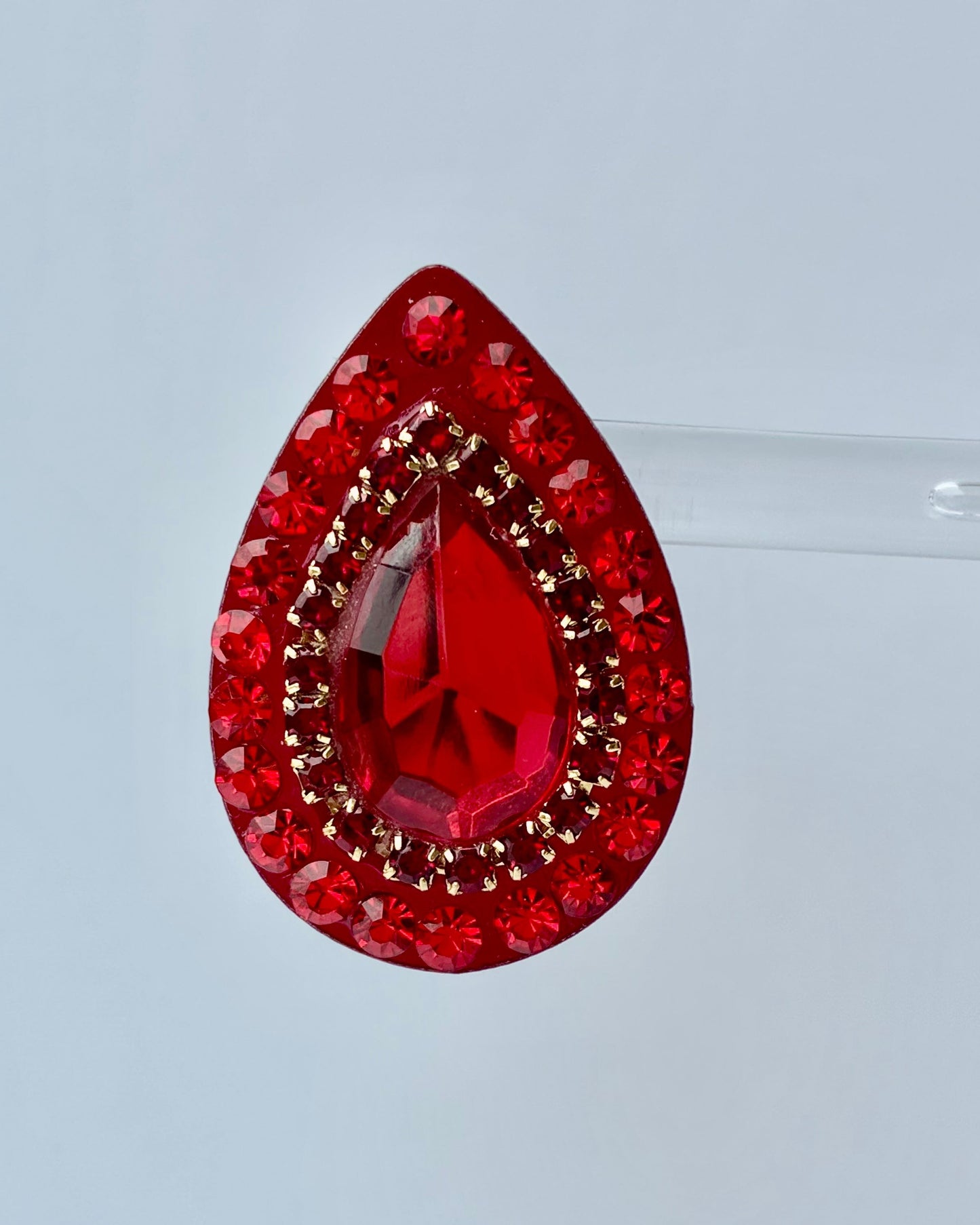 Red teardrop earrings