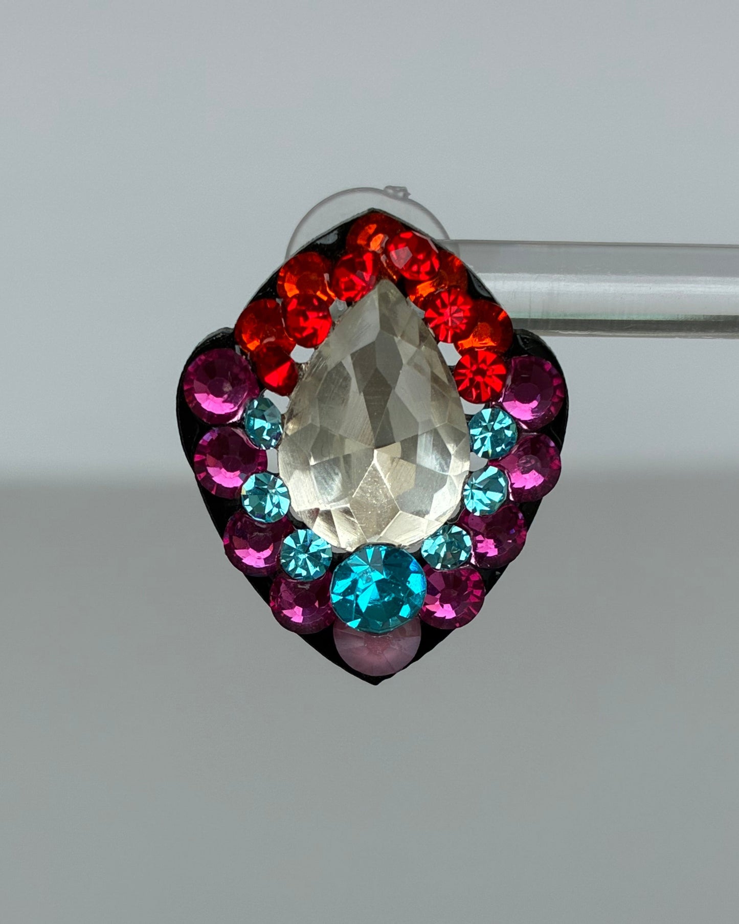 Clear crystal multicolored earrings