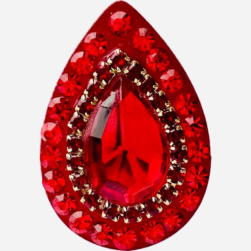 Red teardrop earrings