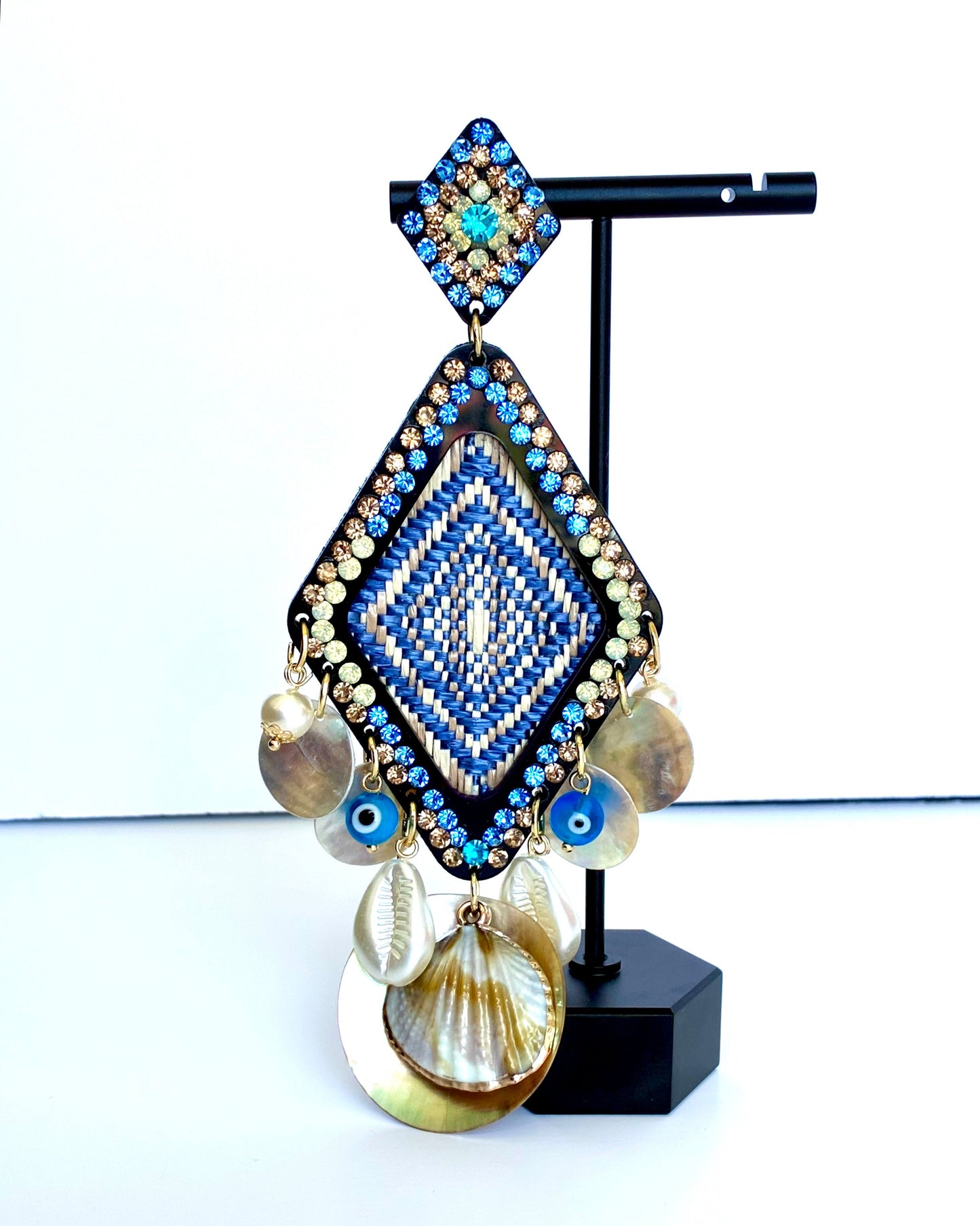Blue shell earrings