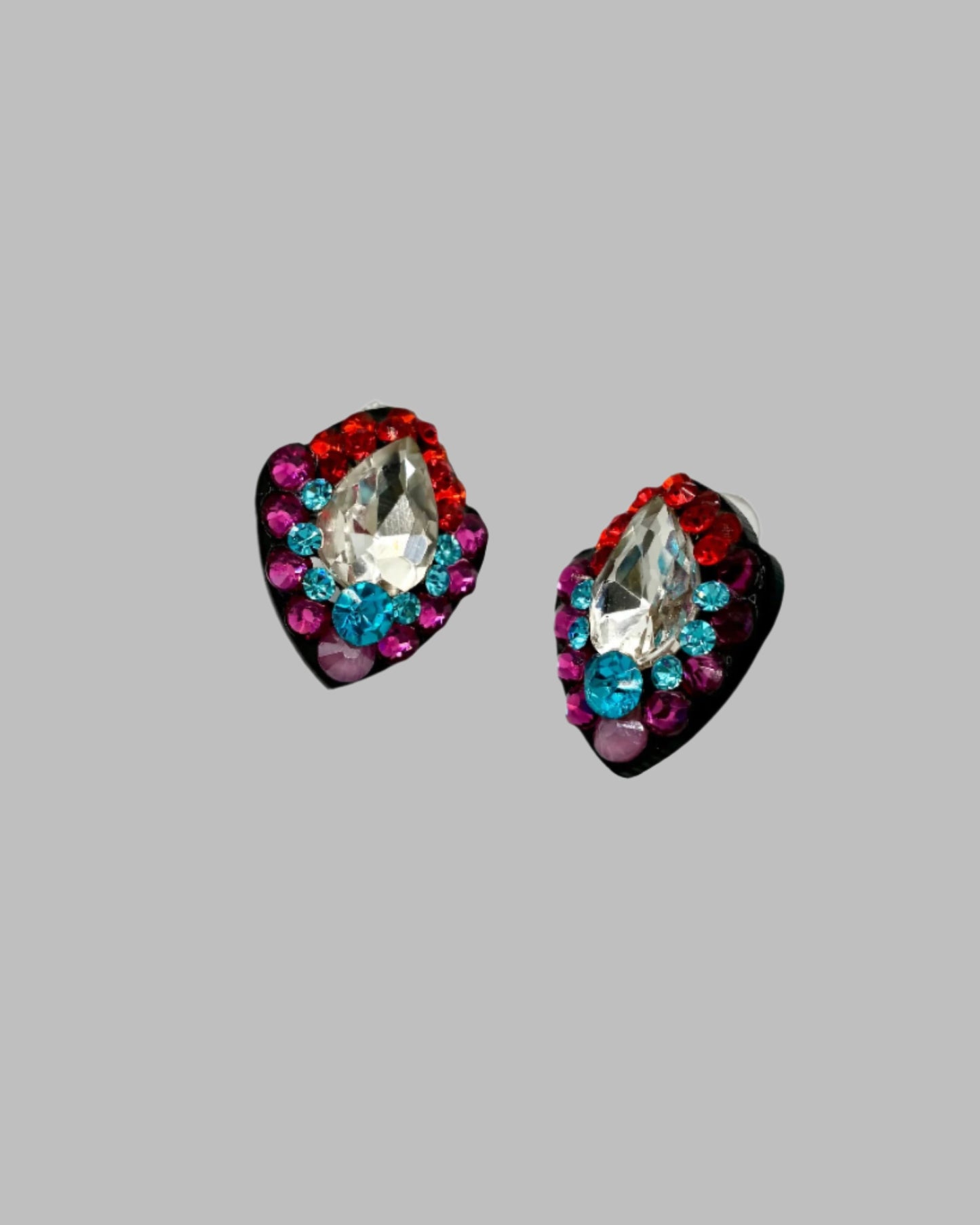 Clear crystal multicolored earrings