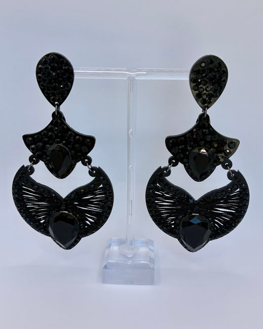 Black butterfly-shaped earrings