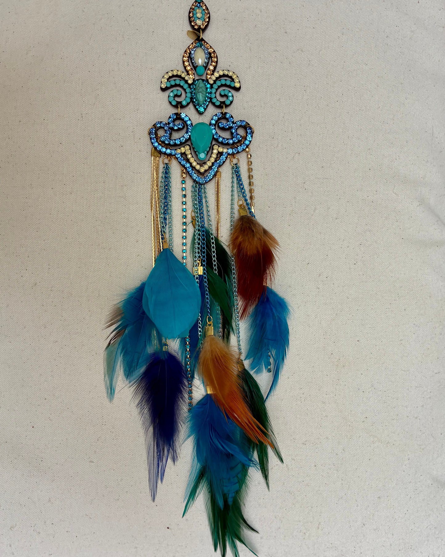 Fleur-De-Lis Blue Boho Earrings
