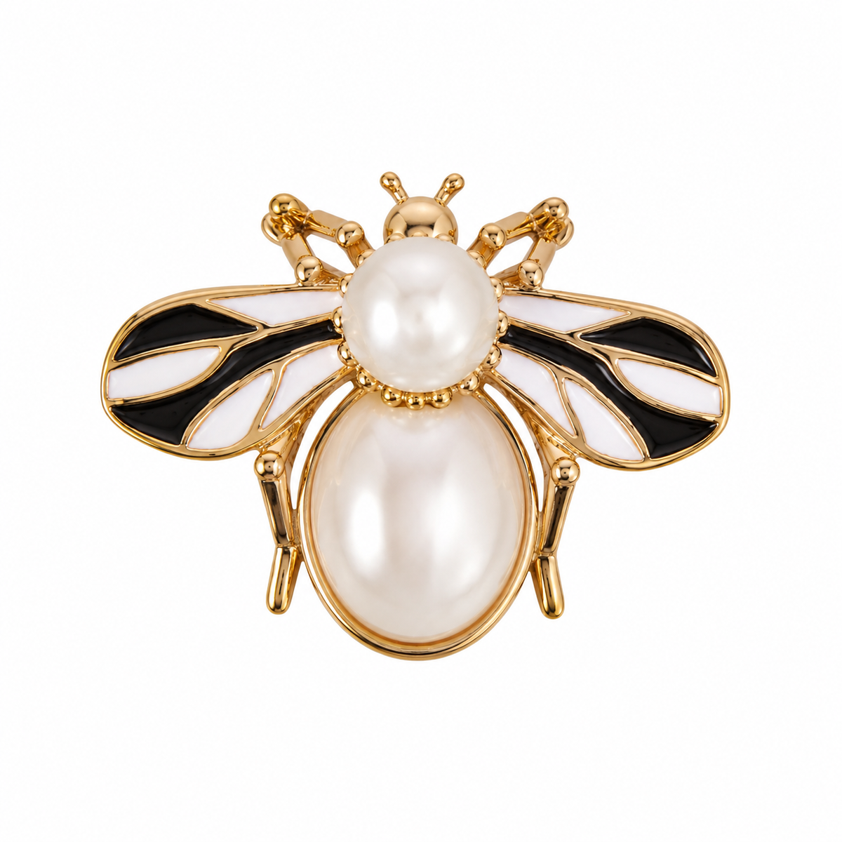 Pearl & Enamel Bee Statement Earrings