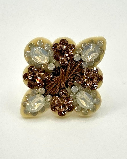 Brown Clear Gemstones Ring