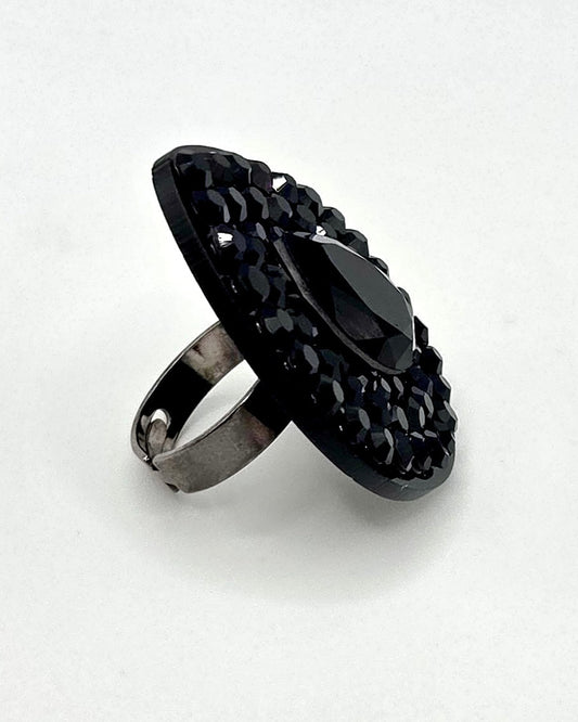Black Teardrop Shaped Ring