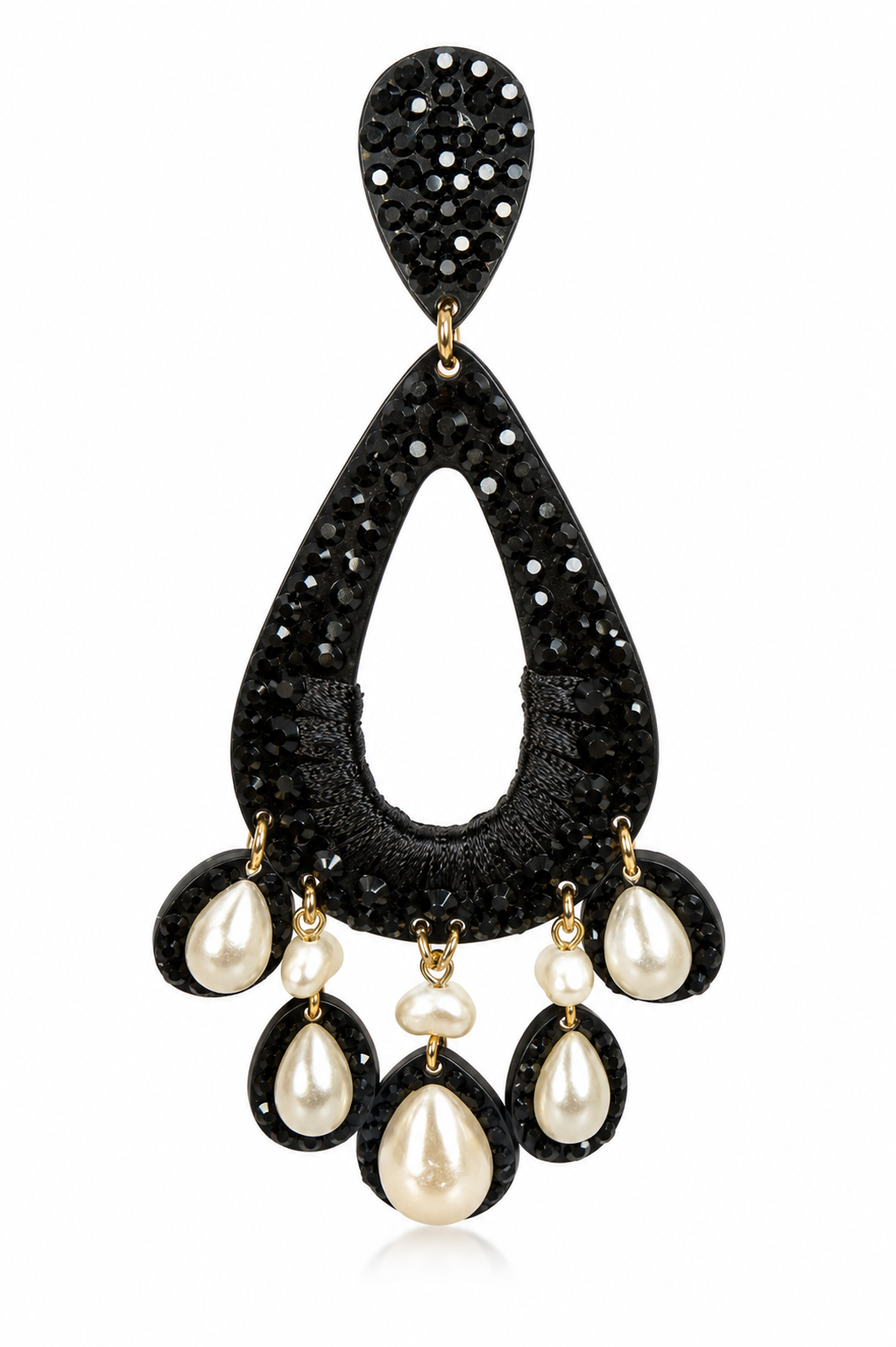 Midnight Pearl Statement Earrings
