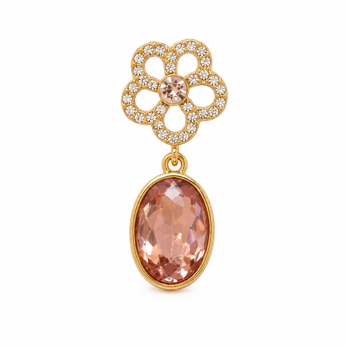 Blush Pink Crystal Drop Earrings