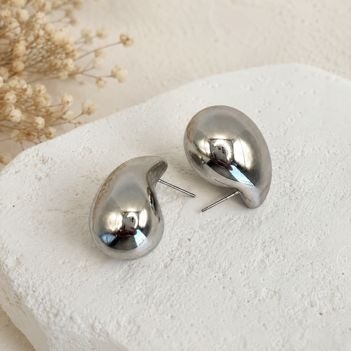 Silver teardrop earrings