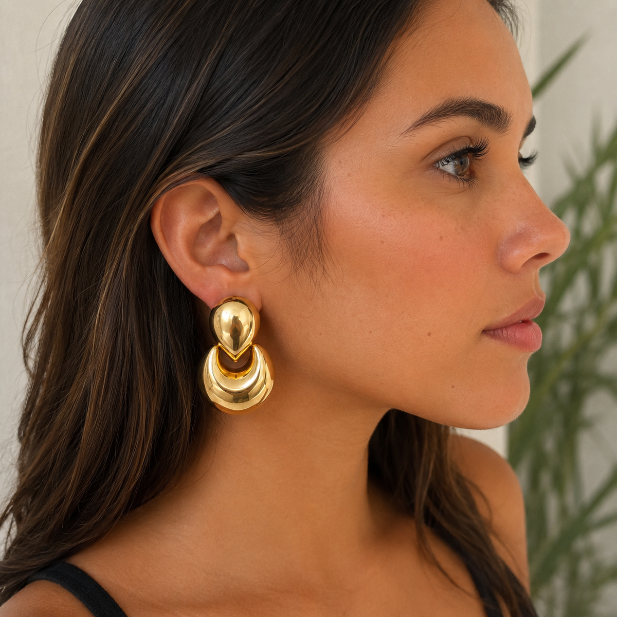 Gold Modern Design Earrings