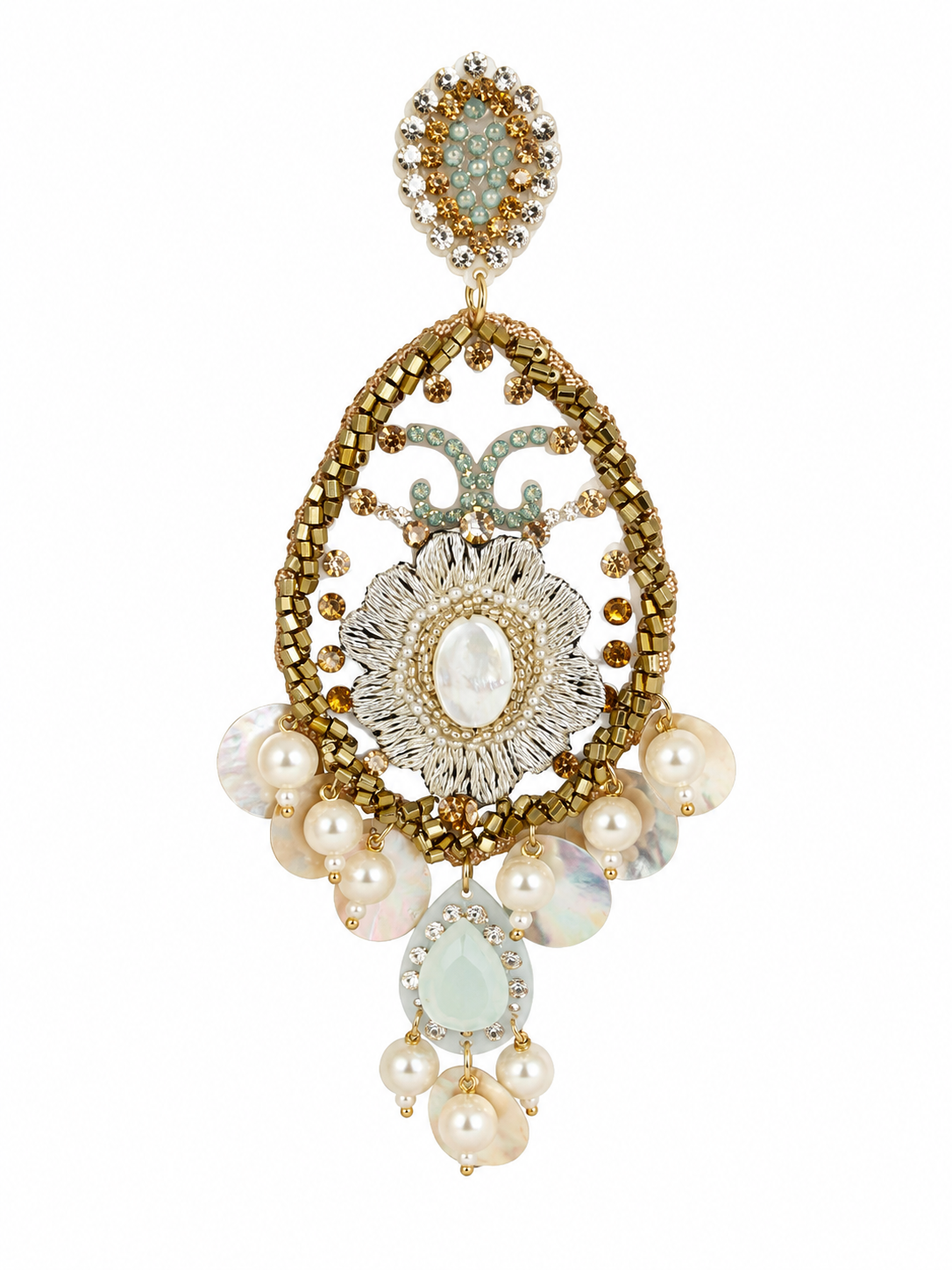 Pearl Garden Statement Earrings