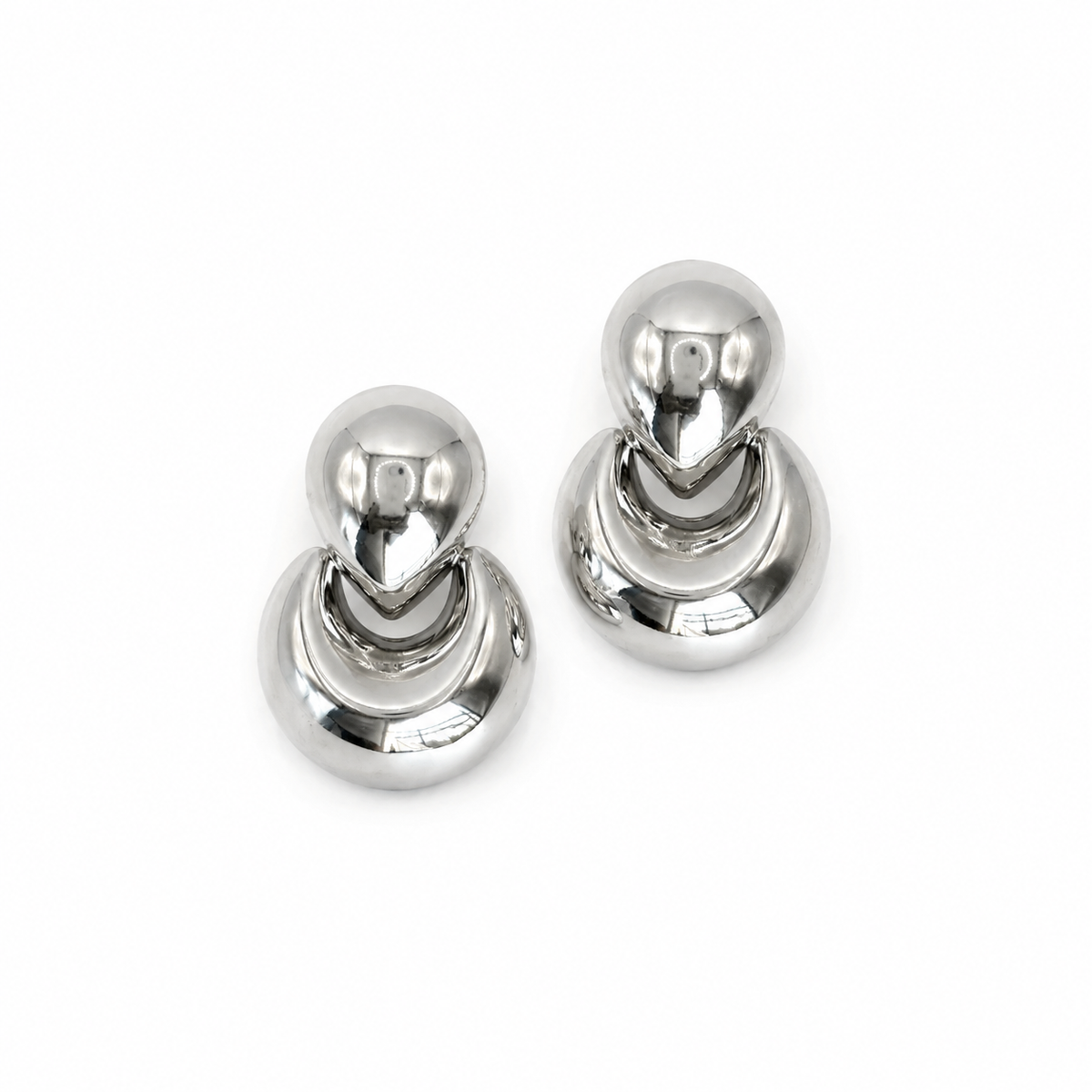 Silver Modern Design Earrings
