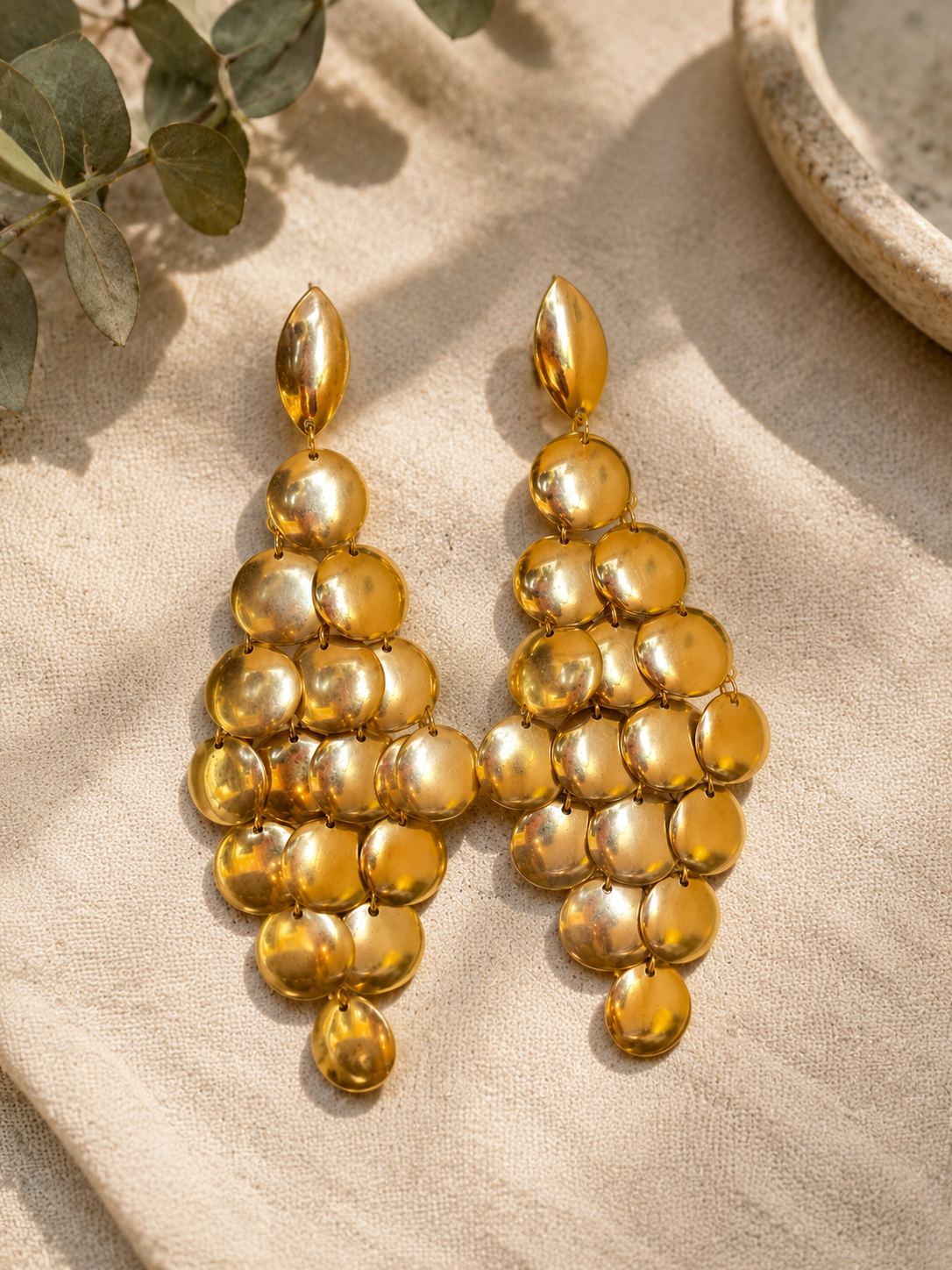 Gold chandelier earrings