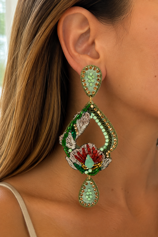 Tropical Garden Statement Earrings