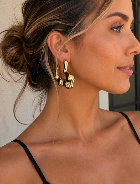 Gold design earrings
