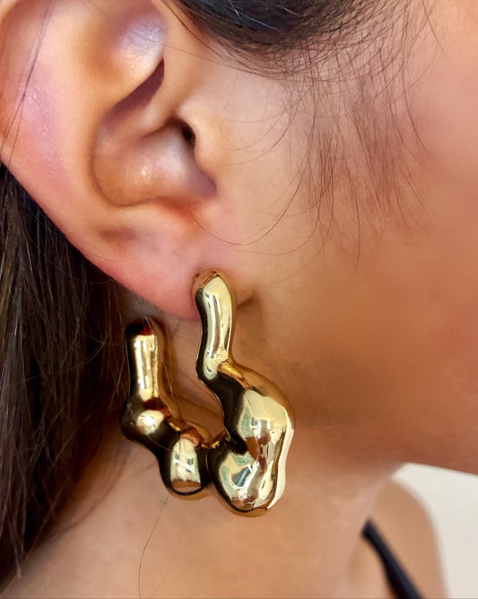 Gold design earrings