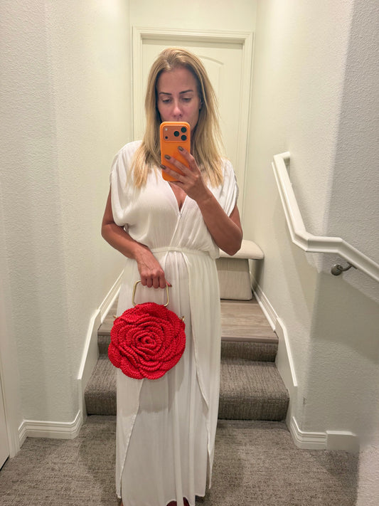 Handmade Crochet Rose Handbag