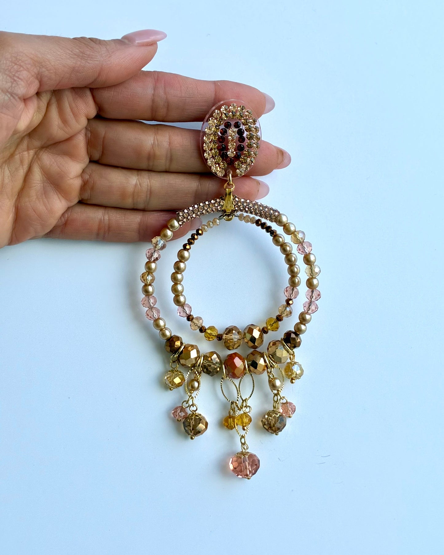 Beaded crystals earrings
