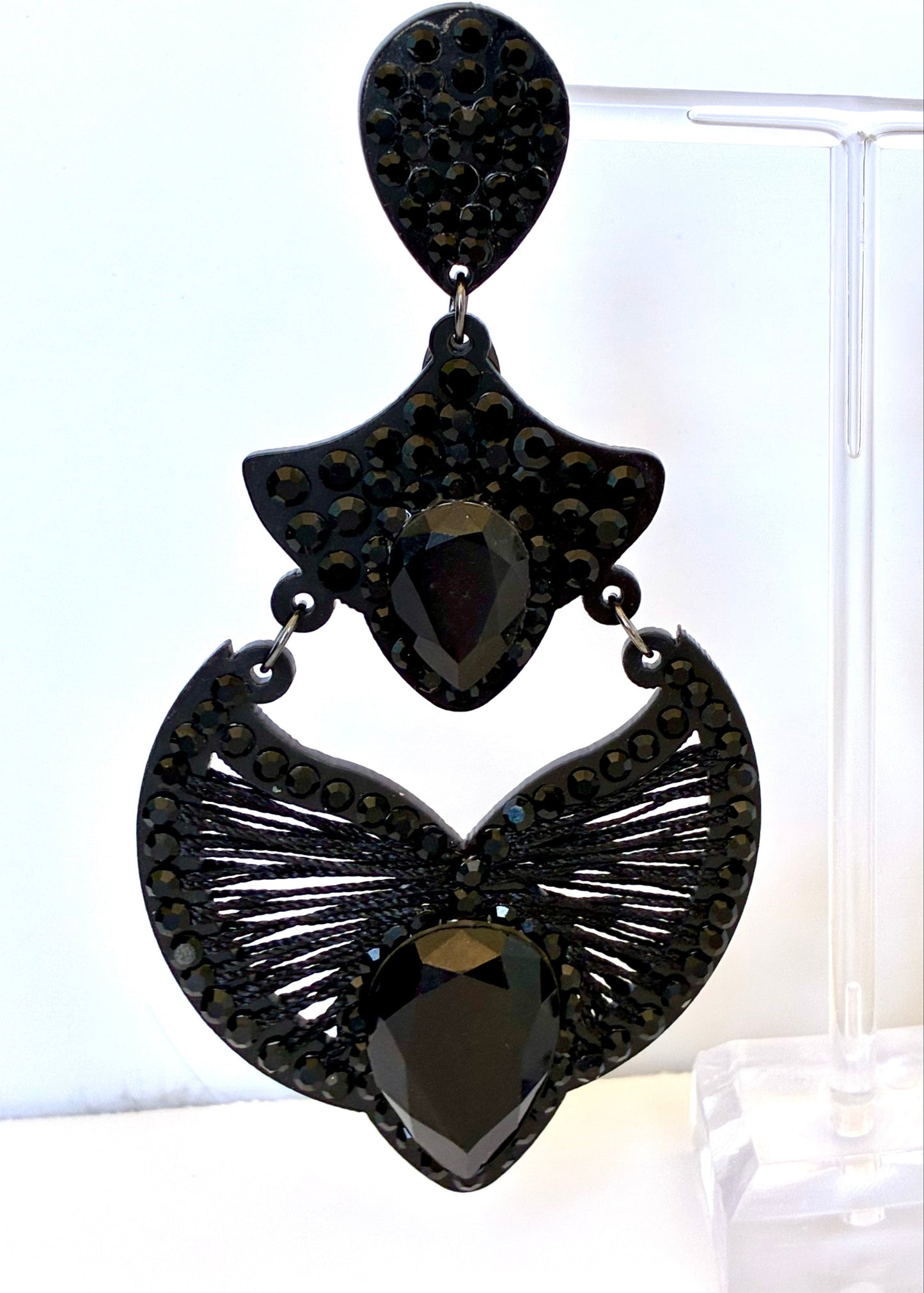 Black butterfly-shaped earrings