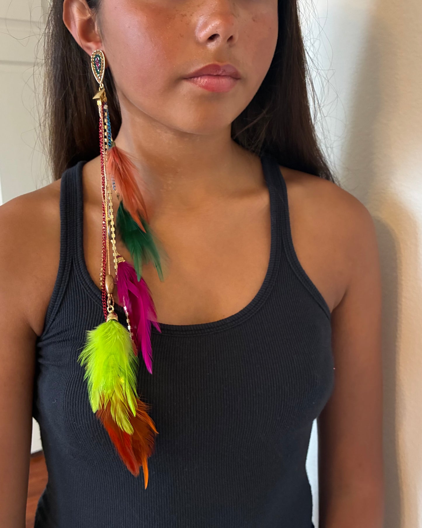 Colorful Feathers Earrings