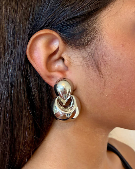 Silver Modern Design Earrings