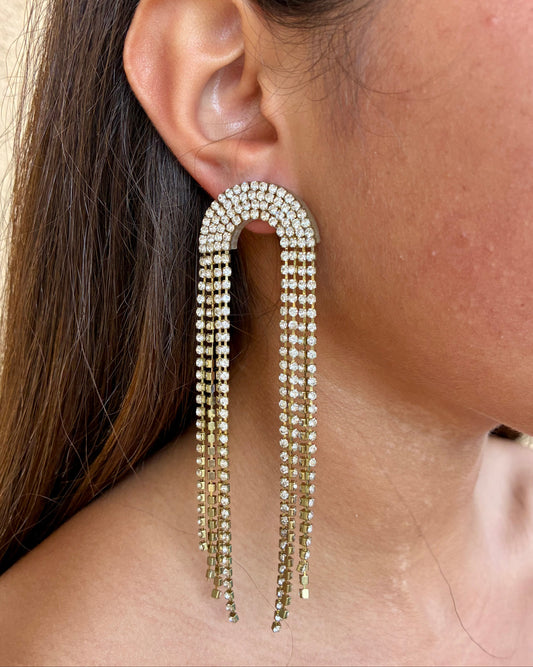 Sparkling clear earrings