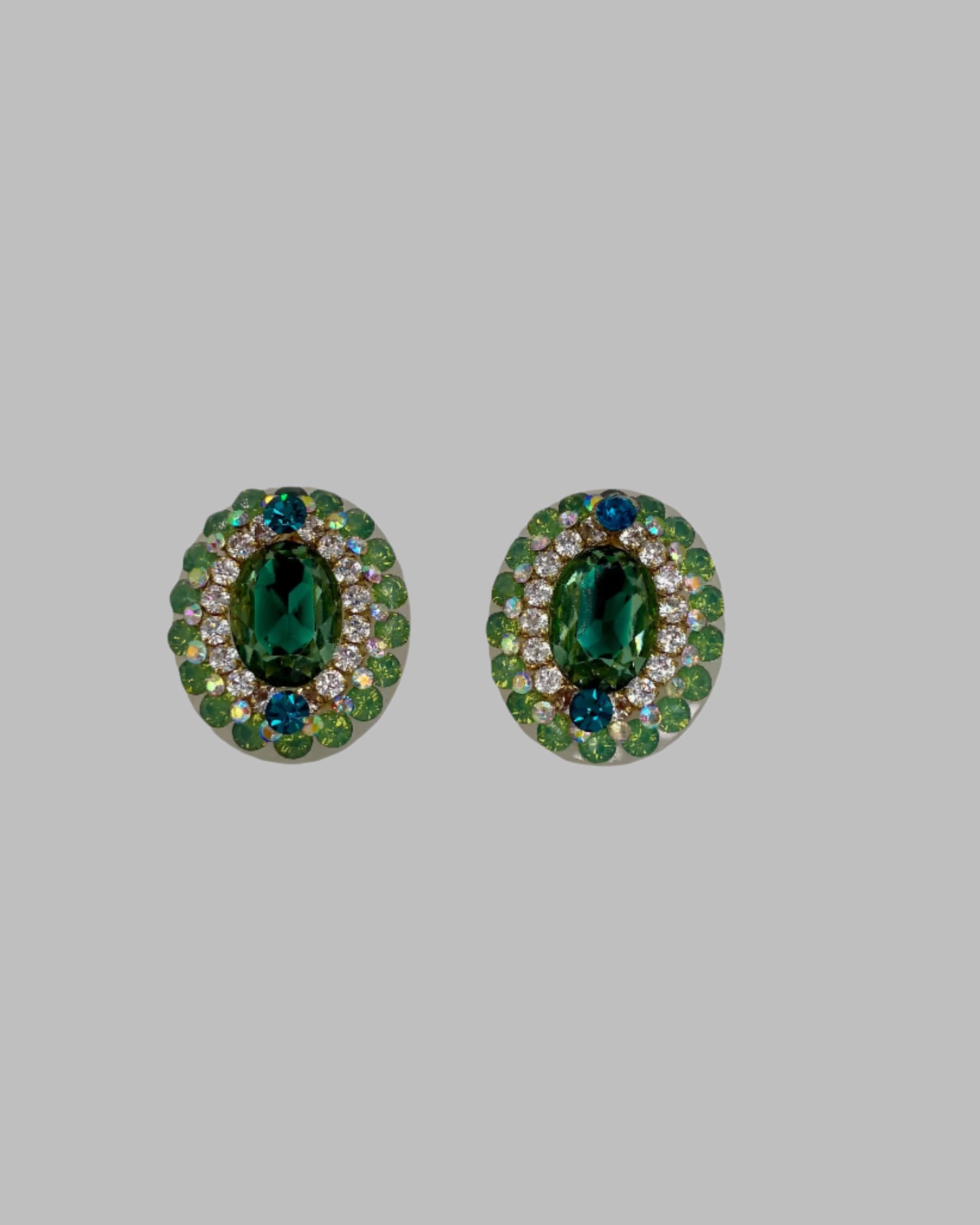 Green gemstone earrings