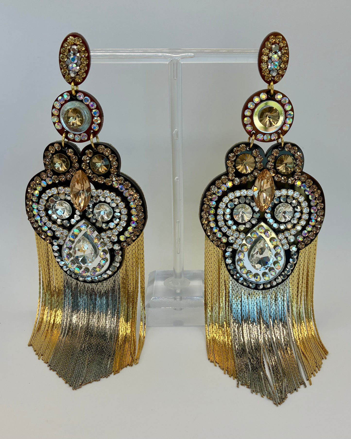 Glamour gold silver earrings