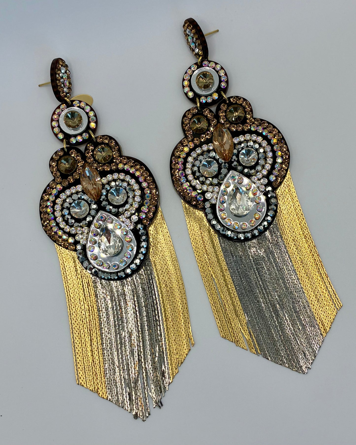 Glamour gold silver earrings