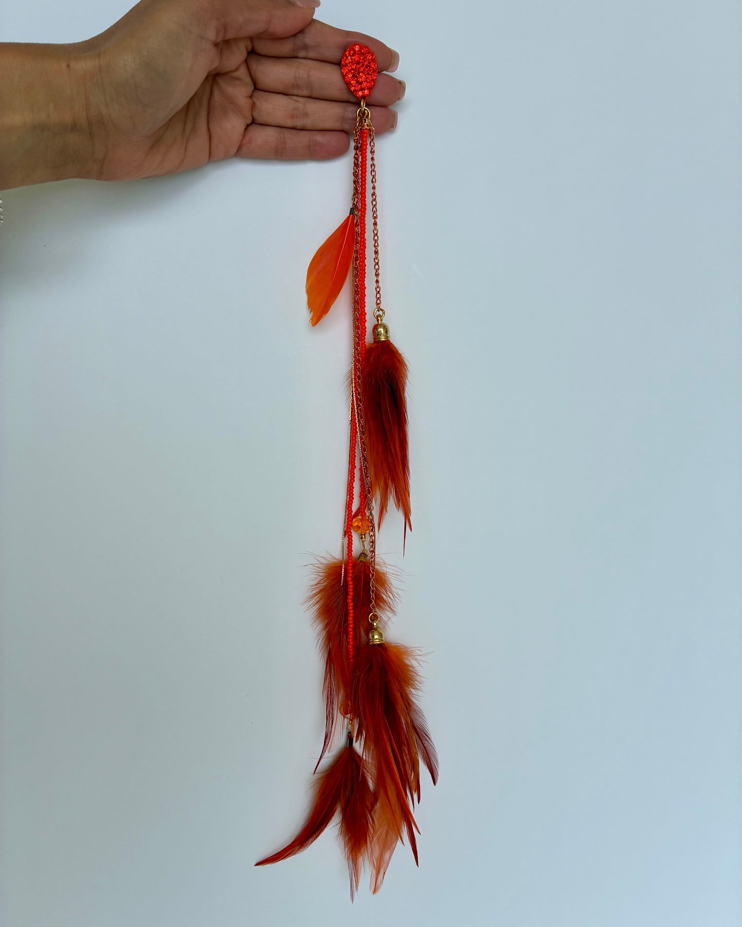 Orange Feathers Earrings