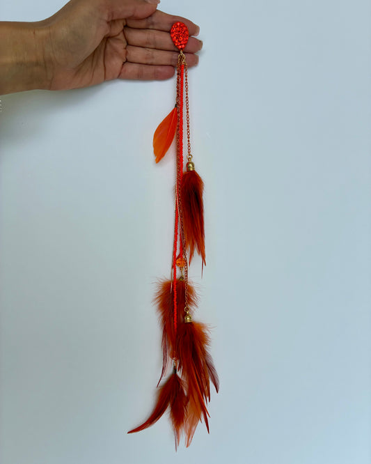 Orange Feathers Earrings