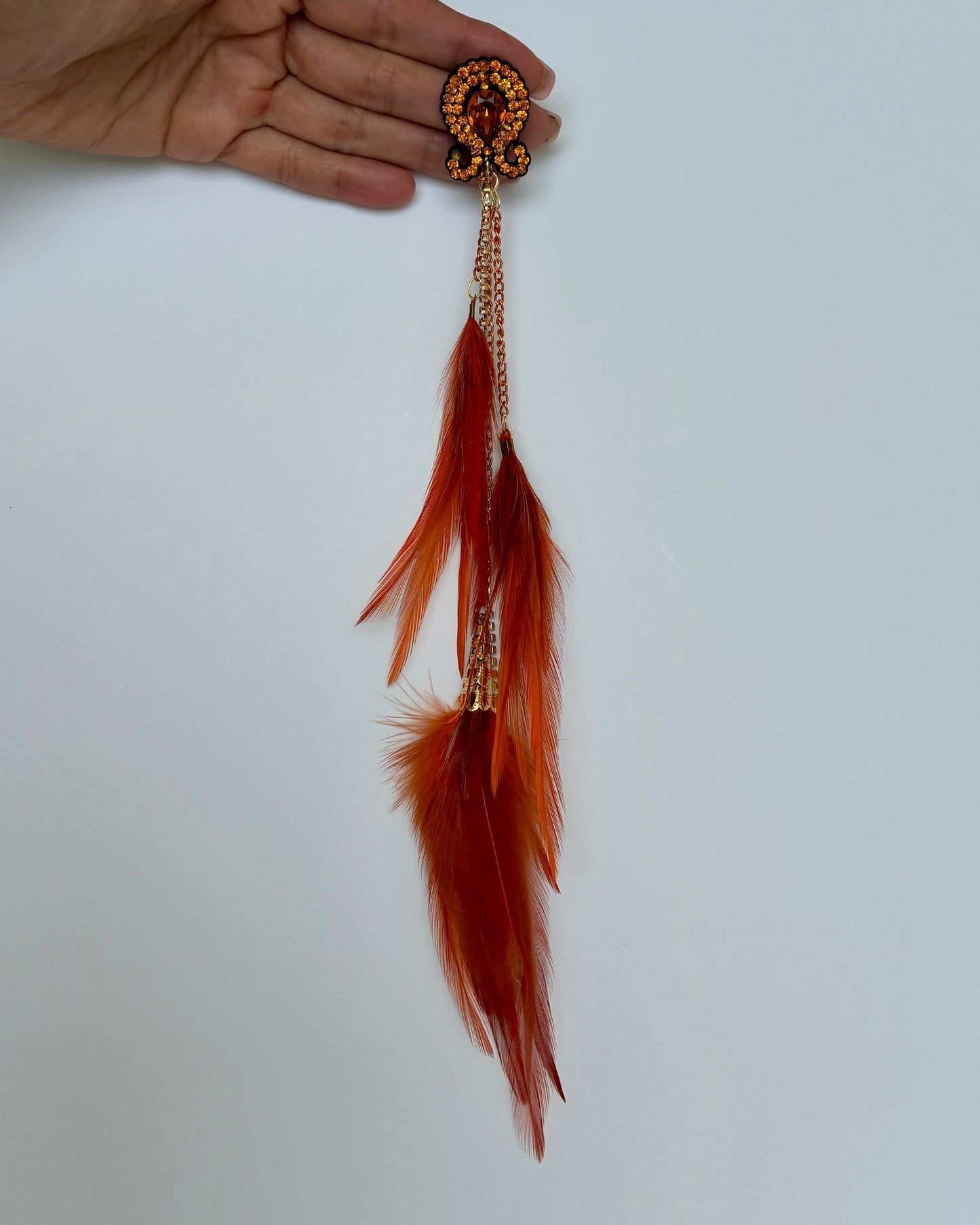 Orange Feathers Earrings