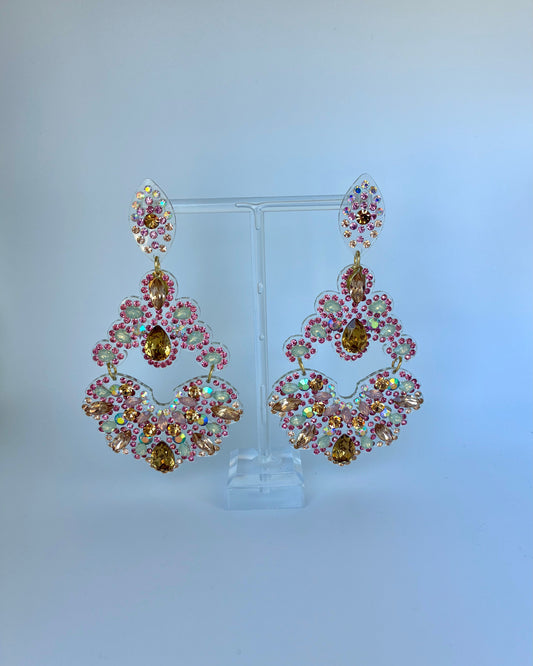 Pink Gemstones Earrings