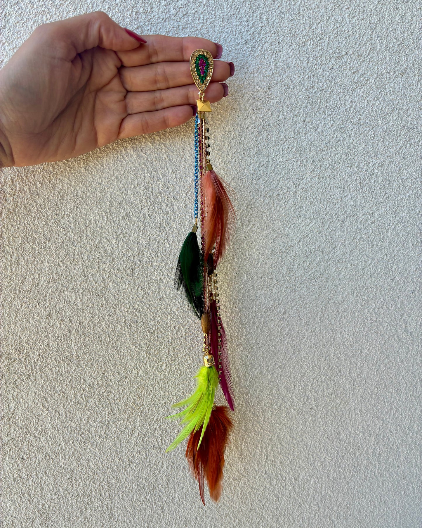 Colorful Feathers Earrings
