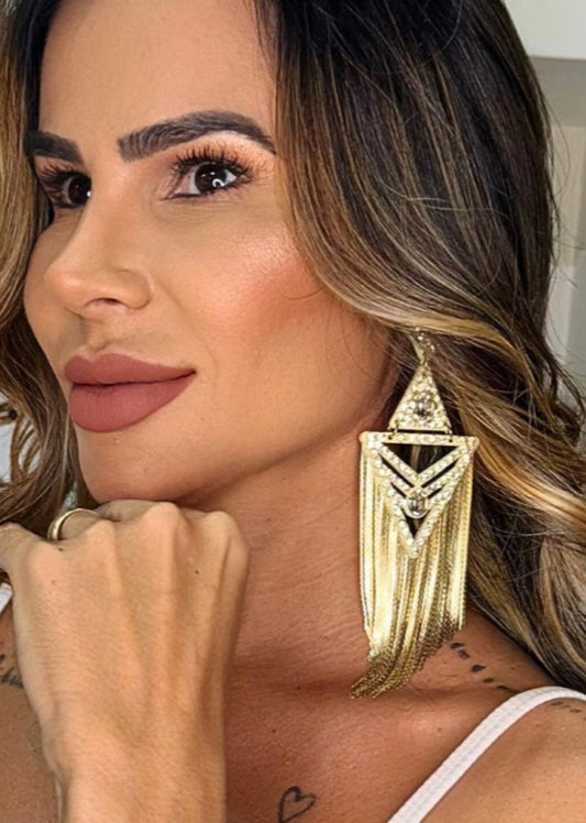 Gold fringe earrings