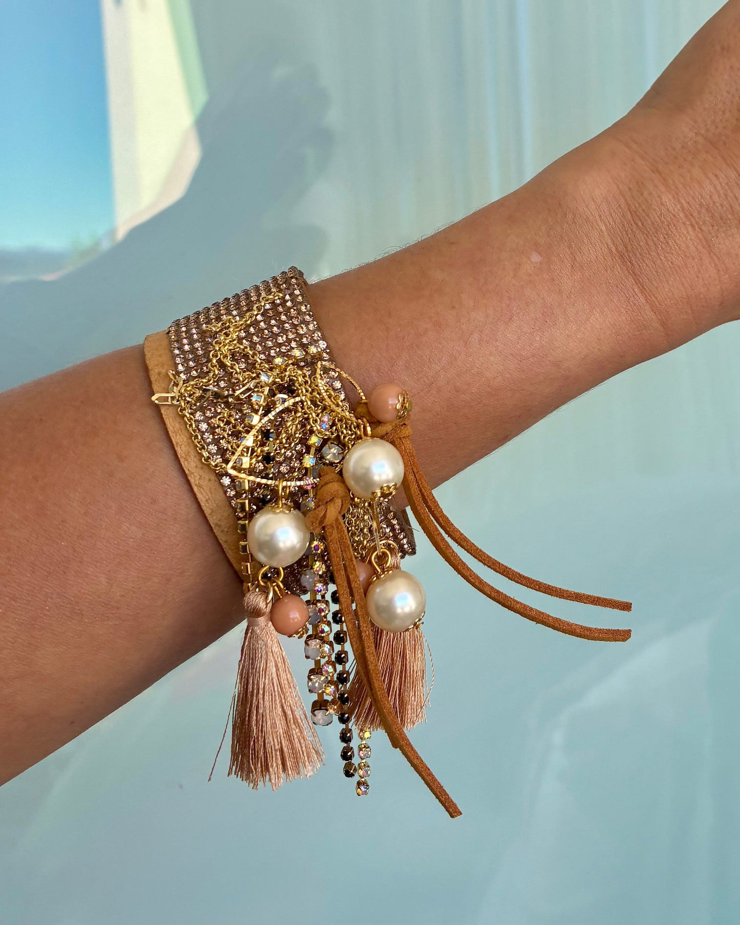 Gold Pearls Boho Bracelet